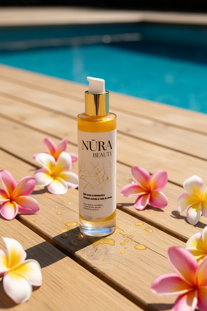 Huile sèche, non grasse. Parfumée et pailletée✨ 100% Naturelle🍃 50ml